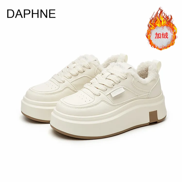 达芙妮2025秋冬季新款厚底女百搭爆款板鞋女鞋冬季加绒BW-24569JR