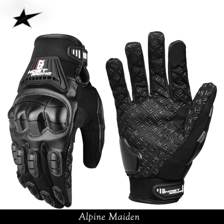 正品A星Alpine Maiden机车赛车透气山地车胶壳装备触屏骑士手套