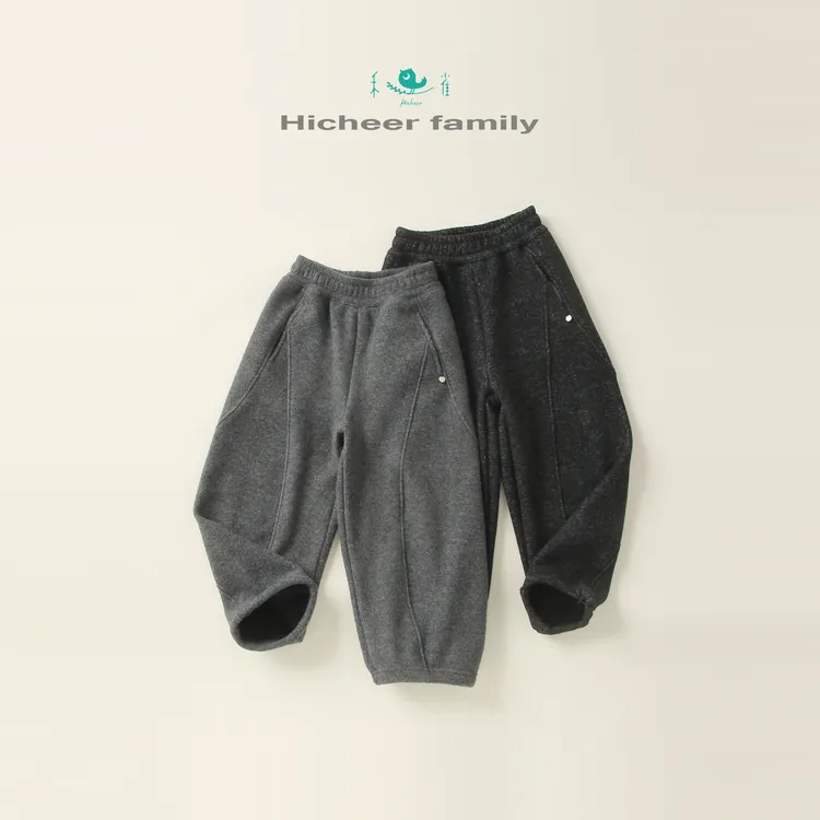 410823 【禾雀】加绒2025冬季新款儿童加绒休闲防风弯刀裤