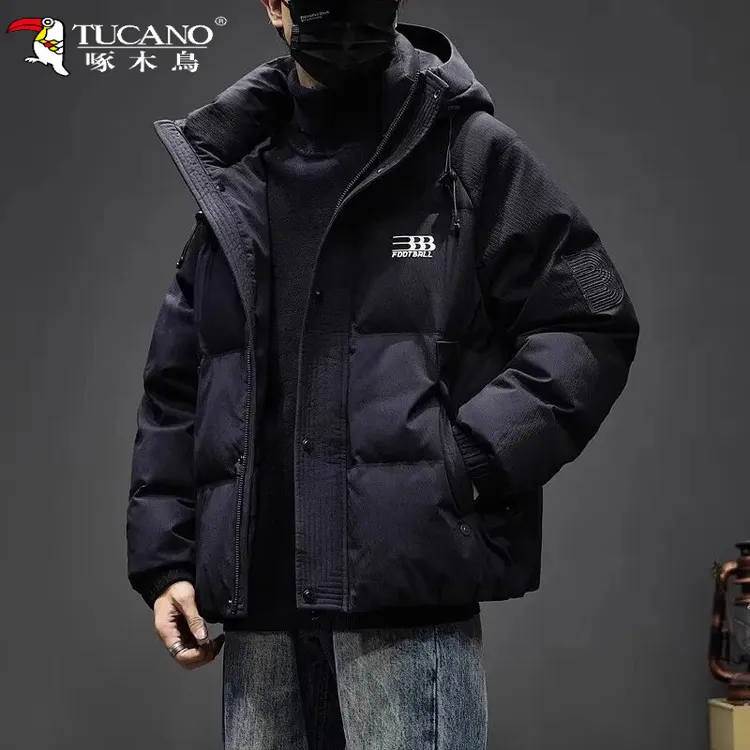 TUCANO/啄木鳥短款羽绒服男款冬季白鸭绒加厚保暖面包男士宽松连