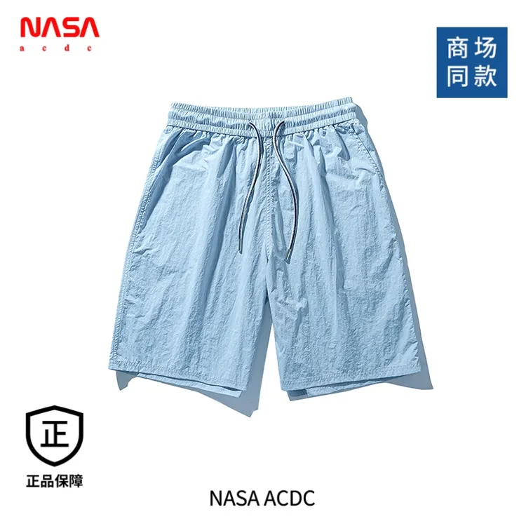 NASA凉感速干五分裤高级感男生短裤痞帅潮牌短裤夏天外穿休闲裤子