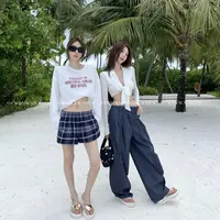 【蓝调moment】轻薄不闷松紧腰百搭阔腿休闲裤