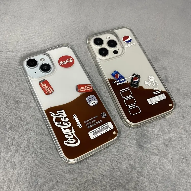 流沙百事可乐iPhone15苹果16promax手机壳透明14新款13男女12硬壳