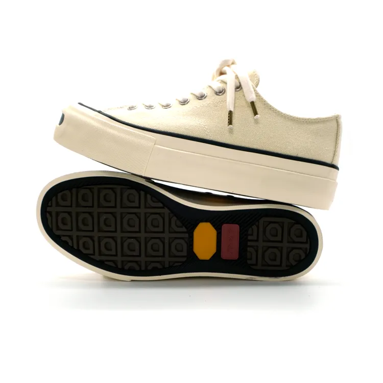 012厚底16安硫化增高开口笑奶白色百搭帆布鞋低帮帆布鞋推荐