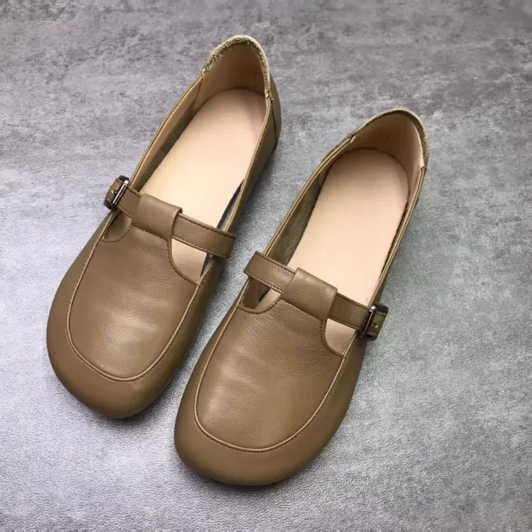 品牌撤柜清仓2025新款软皮女单鞋舒适牛筋软底耐磨中老年妈妈单鞋