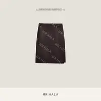 MRHALA 雾縠双线柔感绵羊皮半裙女 LQ41078