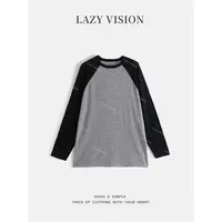 LAZYVISION/羊毛圆领长袖拼色针织毛衣ZMD-33301