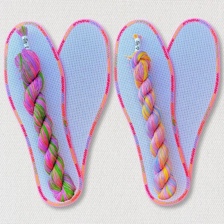 七彩花边白板七层棉布十字绣鞋垫新款鞋垫子半成品单股段染线吸汗