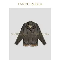FANRUI/泛芮「生命之树」100蛋白皮立领复古高级感皮衣外套女B17813