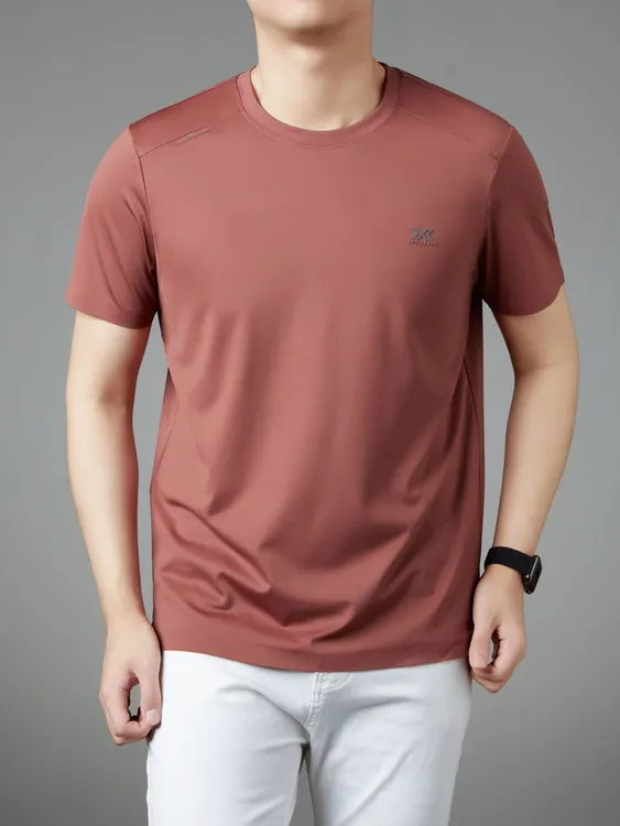 男士夏季运动风圆领短袖T恤