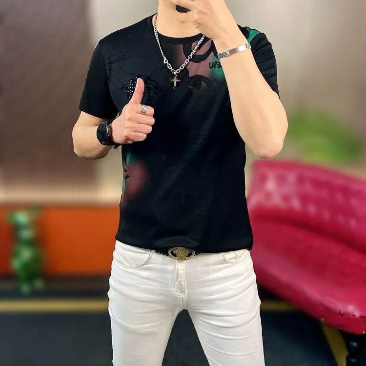 【大奔哥】2025夏季新款时尚轻奢度假高品质百搭男士圆领潮流短袖男
