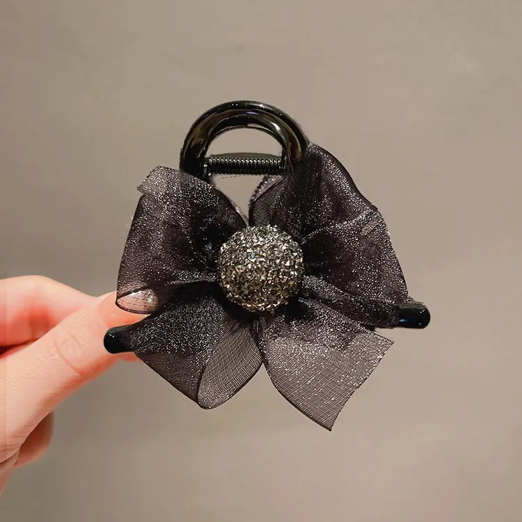 高级感女式蝴蝶结抓夹后脑勺小号网红鲨鱼夹清新甜美韩版头发饰品