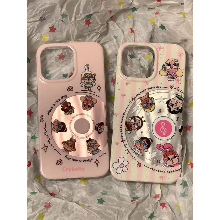 BANCA镂空唱片哭娃适用苹果16/15promax手机壳iPhone14流星纹1312