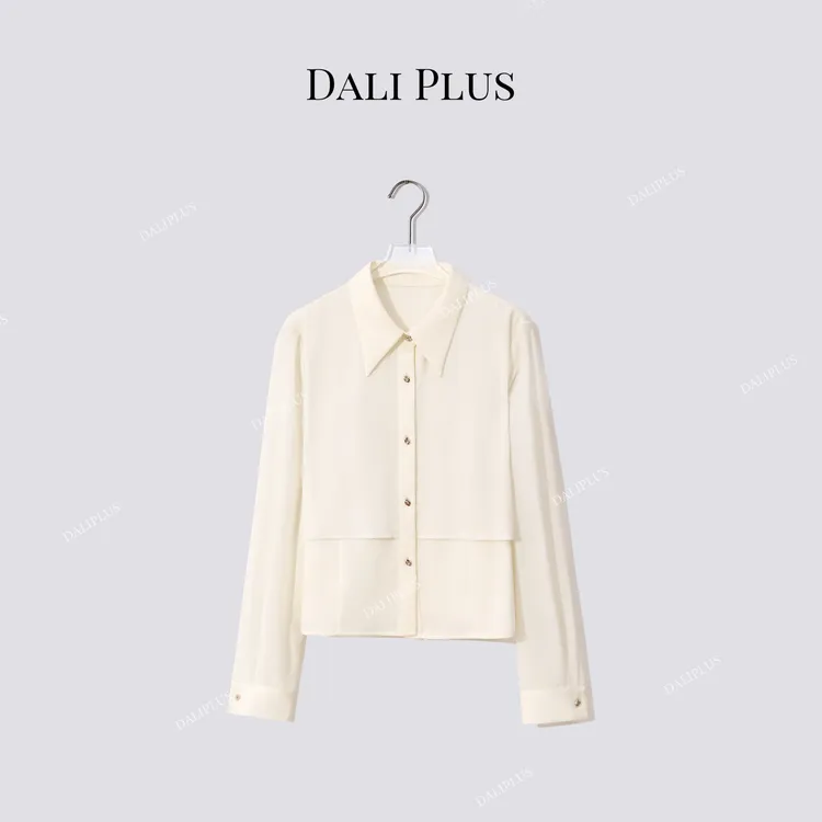 DALI PLUS“可收腰式衬衫”气质翻领百搭长袖衬衫-D5MM2938