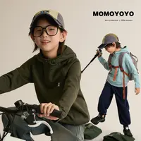 【零压力】男童连帽卫衣2025年新款儿童玉米格保暖上衣8486X