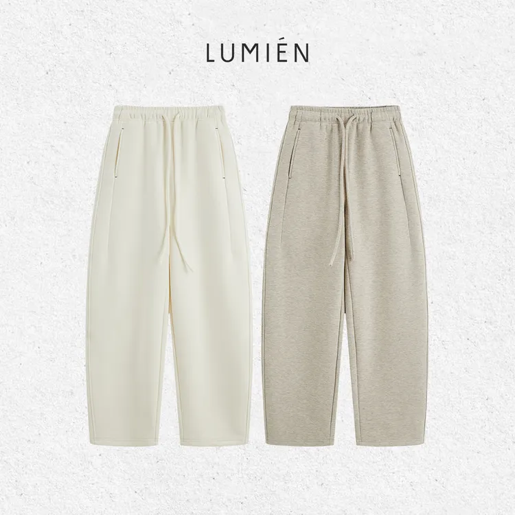 【LUMIEN 新品】秋冬加绒加厚中高腰垂感阔腿休闲弯刀裤LX5LKK329