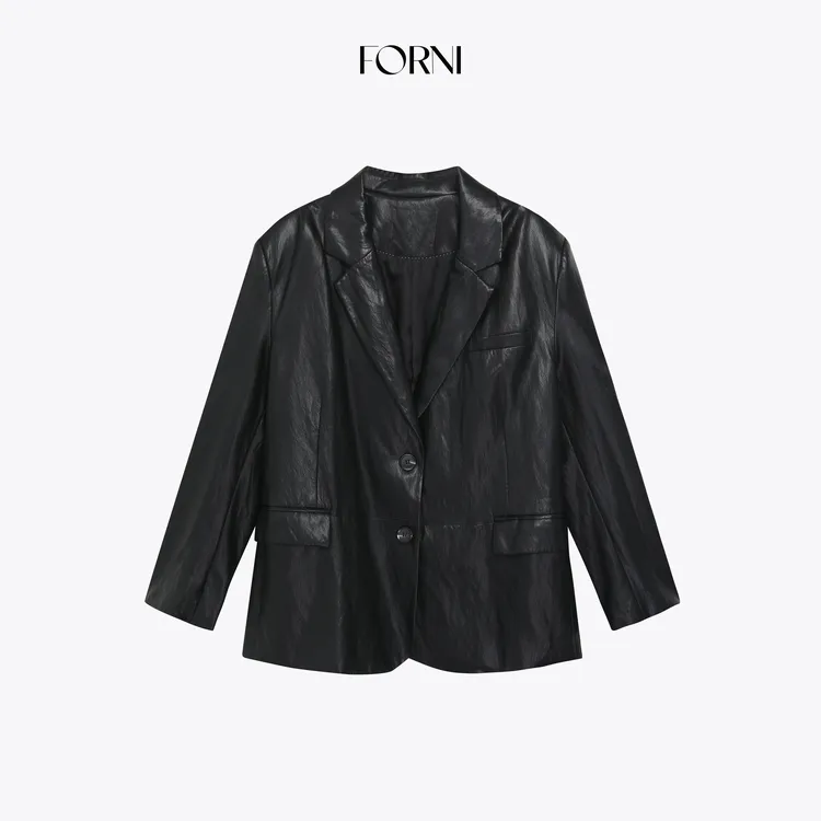 FORNI  宽松皮衣西装