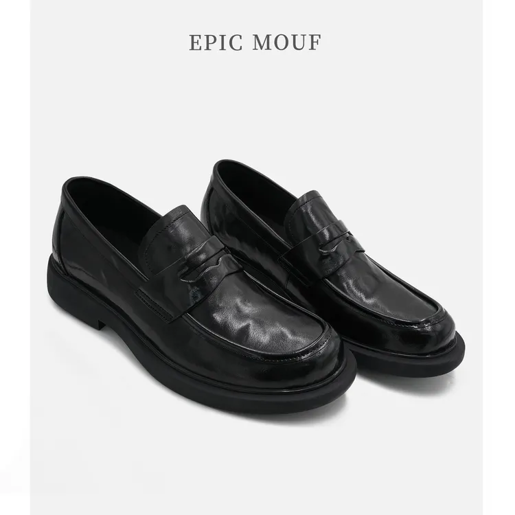 「便士乐福鞋」MOOFUL牟夫英伦风商务开口笑一脚蹬皮鞋T887-1