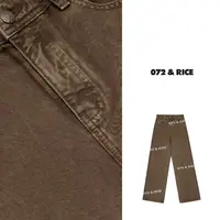  072 & RICE【咖啡裤】棉 秋季休闲百搭水洗牛仔直筒裤 FK4055