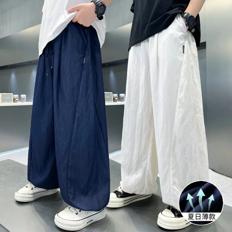 男童夏装防蚊裤2025新款中大童薄款休闲裤夏季痞帅男孩宽松长裤潮