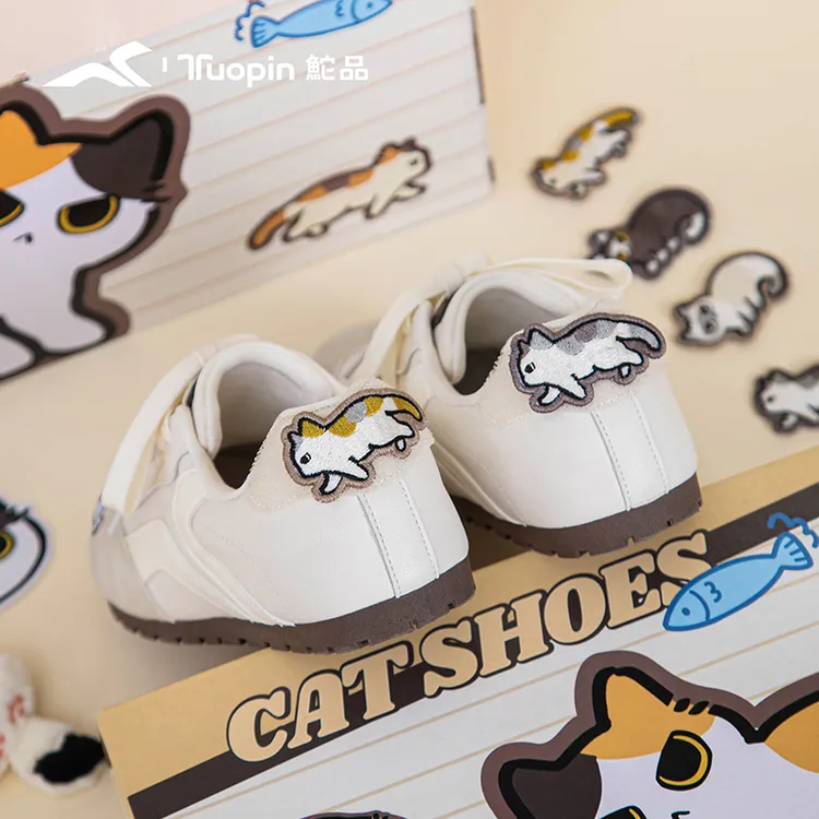 鮀品猫咪德训鞋2025女秋冬季新款丑萌大头足弓支撑百搭软底小白鞋