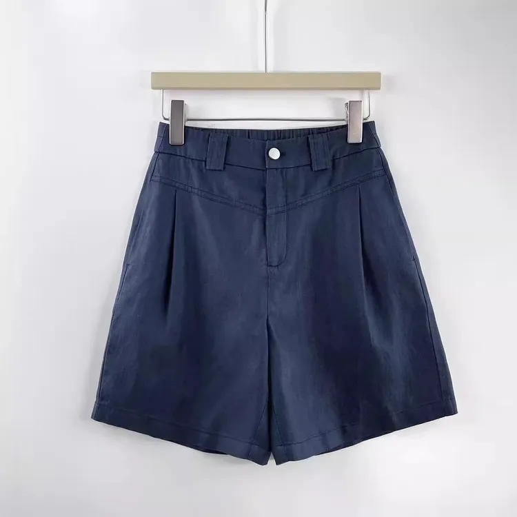 【远哥专属】莱赛尔纤维亚麻休闲短裤女夏季薄款透气高腰显瘦直筒裤