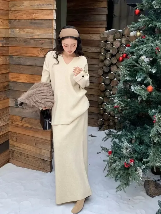 M‘XING慵懒小设计极简针织套装/22