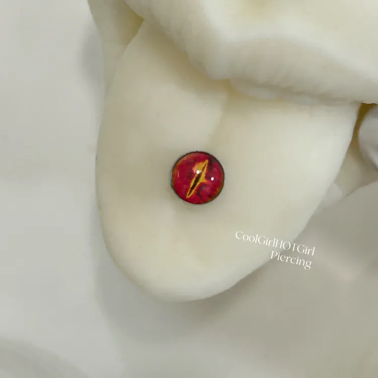 钛钢耳饰 CGHG1.6粗恶魔红系列舌钉可喝酒钛钢外螺纹穿刺饰品
