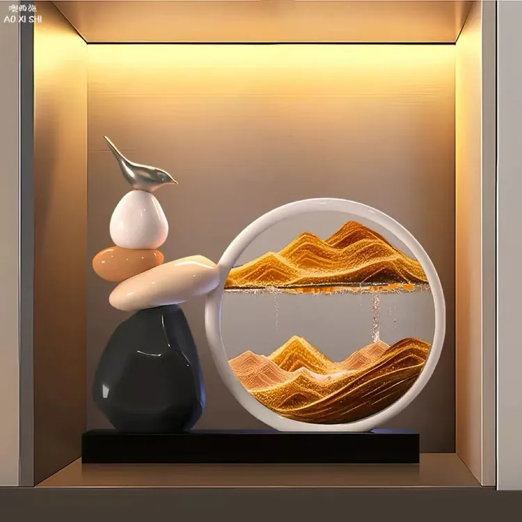 澳西施时来运转流沙画摆件客厅电视柜酒柜高级家居装饰品办公室