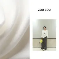 邹邹小个新品 oversize加厚慵懒感纯色T恤女秋宽松休闲长袖上衣