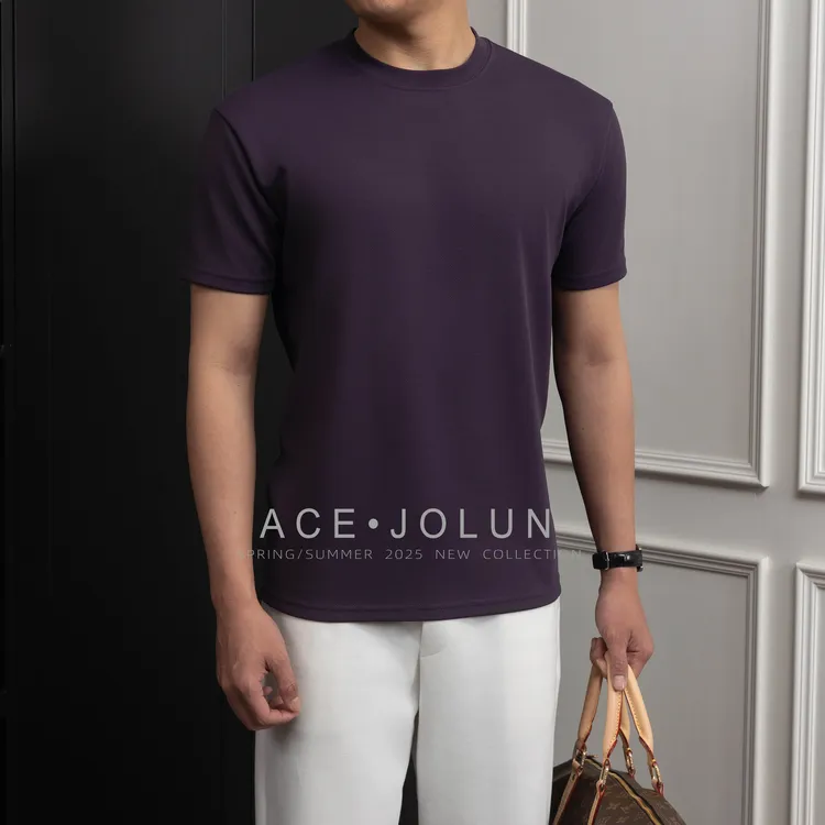 【玉米格肌理】高级抗皱短袖T恤男夏季透气微宽松薄款圆领纯色简约