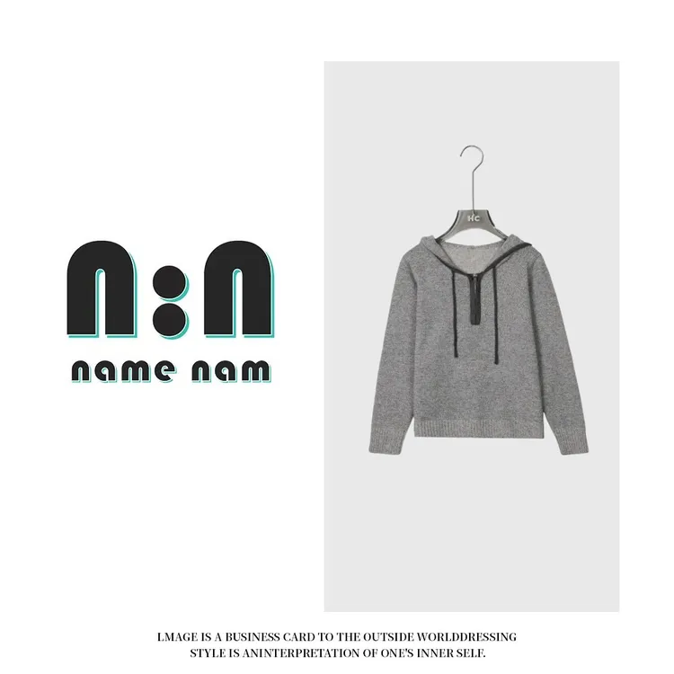 清颜花纱”浣熊羊毛100%“CHAO显白设计师款加厚针织衫帽衫女8110