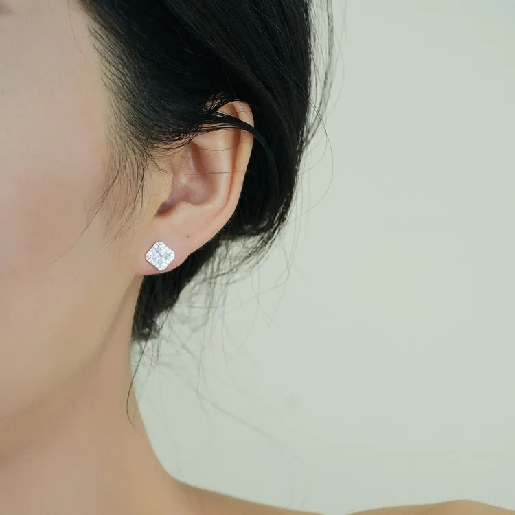 铜合金耳饰 方糖耳钉女耳环2025新款爆款小众高级感精致小巧气质