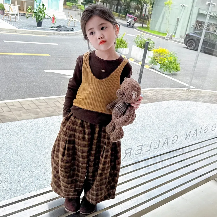 女童秋装套装2025新款时尚洋气时髦儿童女宝超好看三件套韩系穿搭
