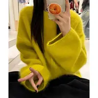 「绵绵芝士」奶fufu！早秋穿搭软糯毛衣秋季宽松慵懒风针织上衣-5312