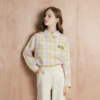 笛莎女童衬衫春秋季新款儿童洋气长袖格子衬衫纯棉上衣-732411401