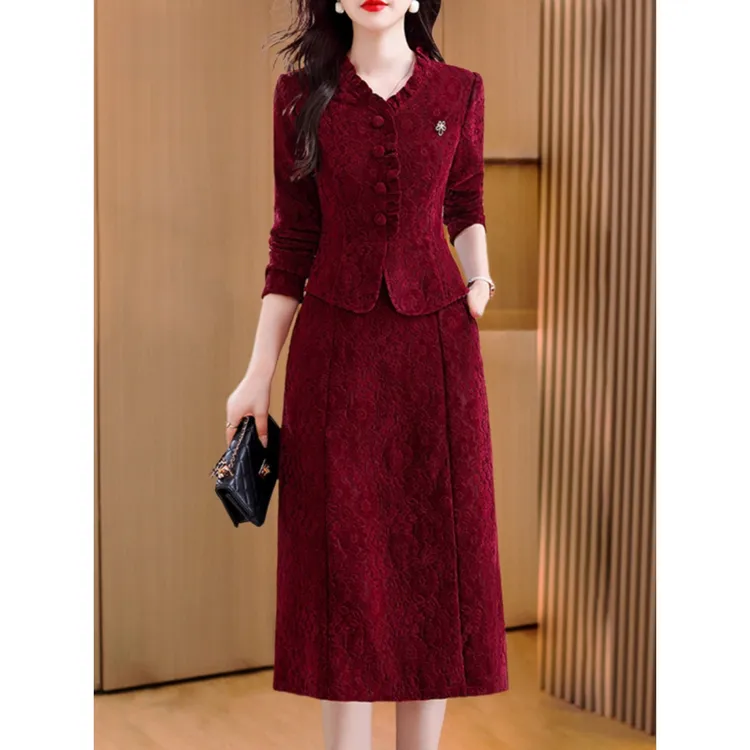 XOQ时尚洋气遮肚显瘦假两件连衣裙2025年新款减龄长袖裙子春季女