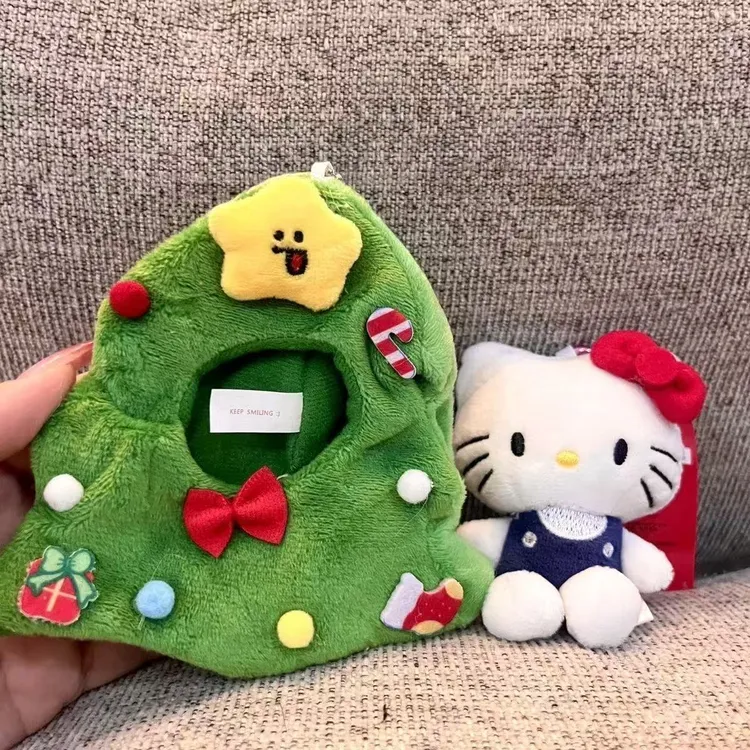 kitty猫自嘲熊圣诞树头套娃衣10-13cm玩偶头套圣诞节娃用配饰yj