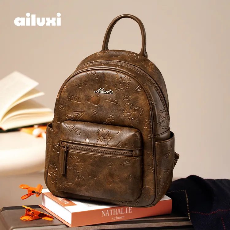 爱路喜双肩包时尚小众原创复古美拉德背包大容量双肩包女