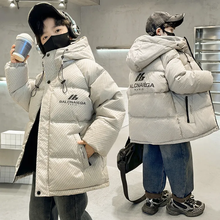 男童冬装棉服2025新款加绒中大童棉袄儿童装加厚爆款棉衣夹棉外套