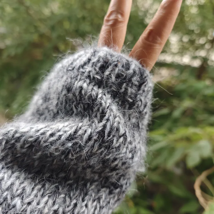 岚烟手工编织毛线马海毛羊毛混纺线中粗棒针线柔秋冬毛衣线XW