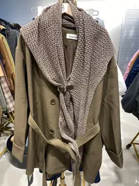 139区8058深咖色韩系春秋街头女主风中长款收腰系带风衣外套
