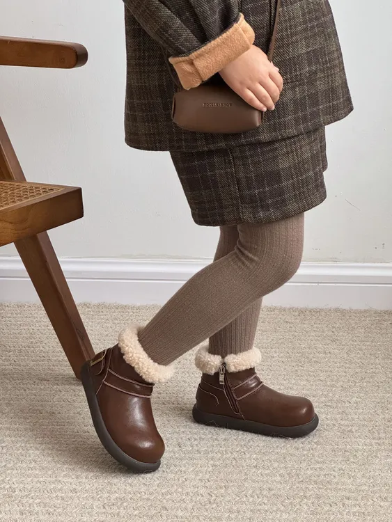 女童雪地靴2025冬季新款儿童大棉靴子男童加绒加厚宝宝防水短靴潮