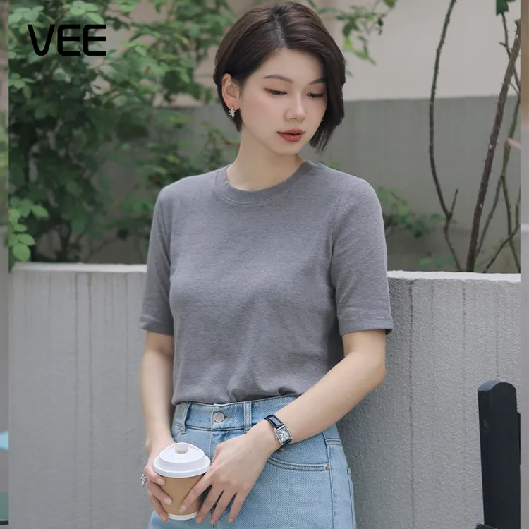VEE【轻氧T】多色亲肤四季可穿圆领百搭T恤女纯色上衣可内搭可叠穿