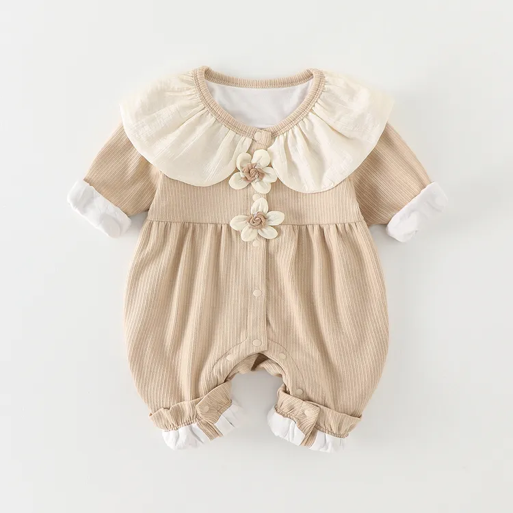 长袖连体衣婴儿衣服宝宝秋装女新生儿爬服春秋季哈衣外出哈衣批发