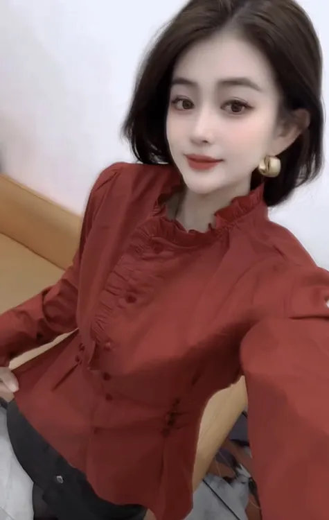 韩系时尚穿搭女装2025秋冬新款洋气减龄衬衫长袖修身显瘦百搭上衣