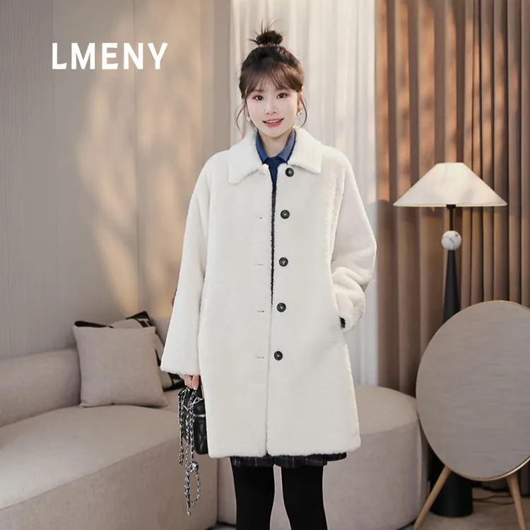 LMENY“米兰大衣”毛毛外套女2025冬季新款加厚保暖长款外套25DW029
