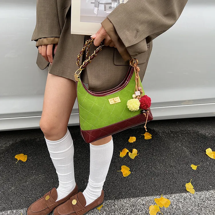 复古女单肩斜挎包轻奢菱格香风女时尚百搭洋气包休闲