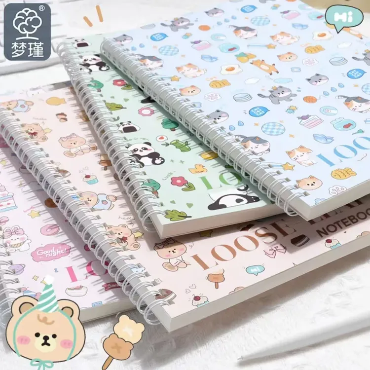 B5  A5【萌趣系列】可爱高颜值泼墨动物线圈本学生专用记事本横线设