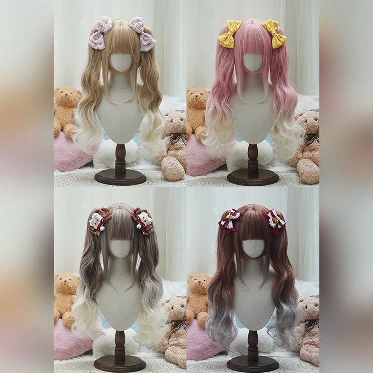御茶水 虎口夹可拆60cm 长卷 渐变双马尾 假发